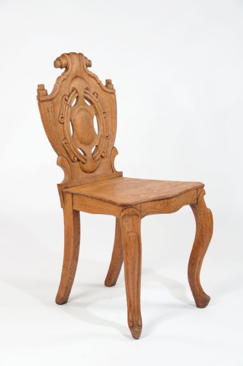 fig 5. A pair of Victorian Oak Hall Chairs
