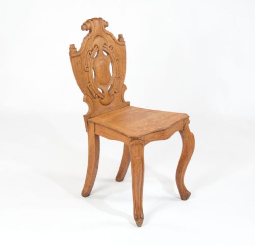 fig 6. A pair of Victorian Oak Hall Chairs