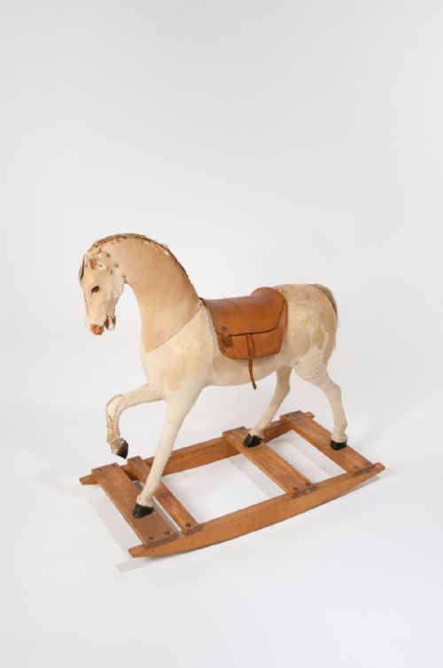 fig 2. Antique Victorian Rocking Horse on Oak Base