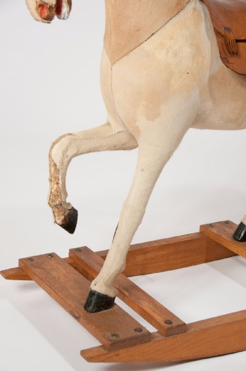 fig 4. Antique Victorian Rocking Horse on Oak Base
