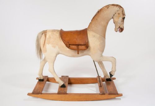 fig 8. Antique Victorian Rocking Horse on Oak Base