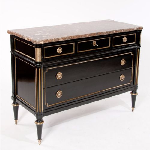 Extremely Fine Antique Ebonised French Commode