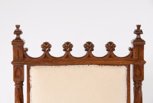 fig 9. Fine Pair of Antique Walnut Gothic Armchairs
