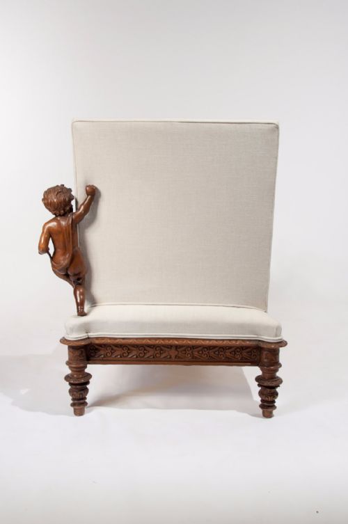 fig 10. Stunning 19th Century Walnut Italian Chaise Longue