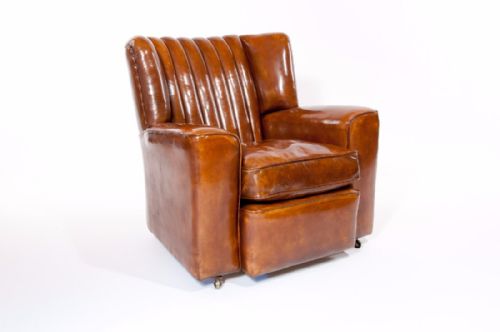 fig 2. A SUPERB PAIR OF ART DECO LEATHER UPHOLSTERED CLUB CHAIRS