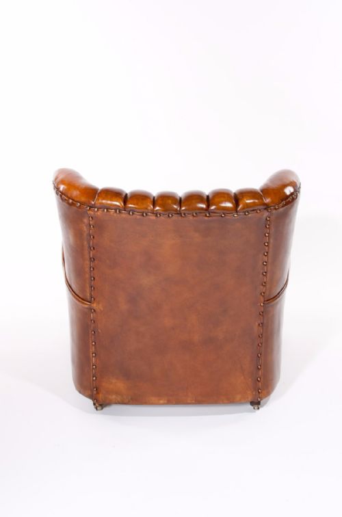 fig 8. A SUPERB PAIR OF ART DECO LEATHER UPHOLSTERED CLUB CHAIRS