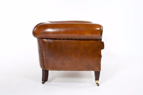 fig 9. Quality Pair of Antique Leather Tub Armchairs