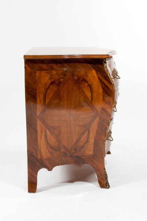 fig 10. Antique 19th Century Swedish Bombe Walnut Chest of Drawers
