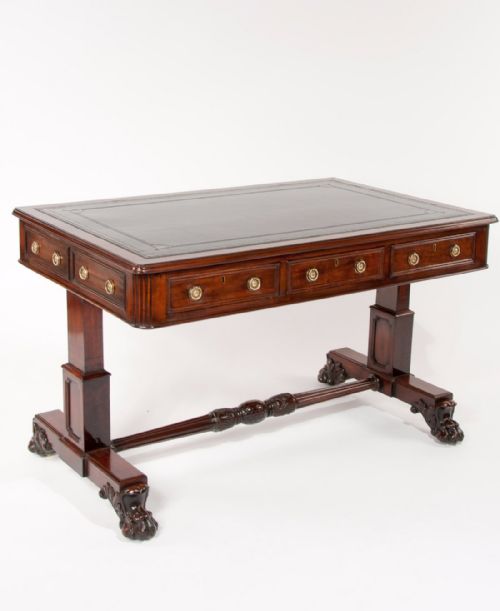 Fine Regency Mahogany Partners Writing Table