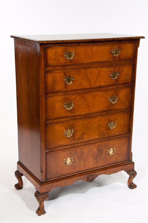fig 1. A Good Antique Walnut Tall Chest of Drawers