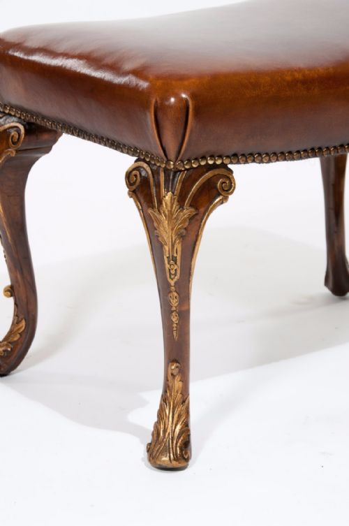 fig 1. An Attractive Antique Walnut and Gilt Leather
