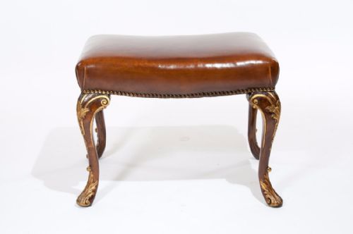 fig 6. An Attractive Antique Walnut and Gilt Leather