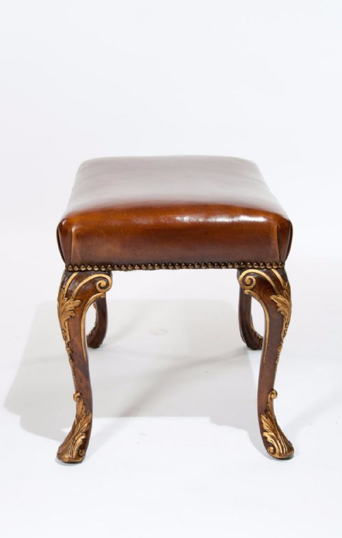 fig 7. An Attractive Antique Walnut and Gilt Leather