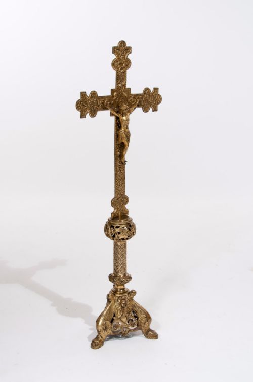 Antique Gilt Ecclesiastical Cross / Crucifix