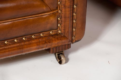 fig 3. A Quality Pair of Leather Art Deco Armchairs