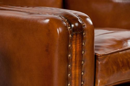 fig 4. A Quality Pair of Leather Art Deco Armchairs