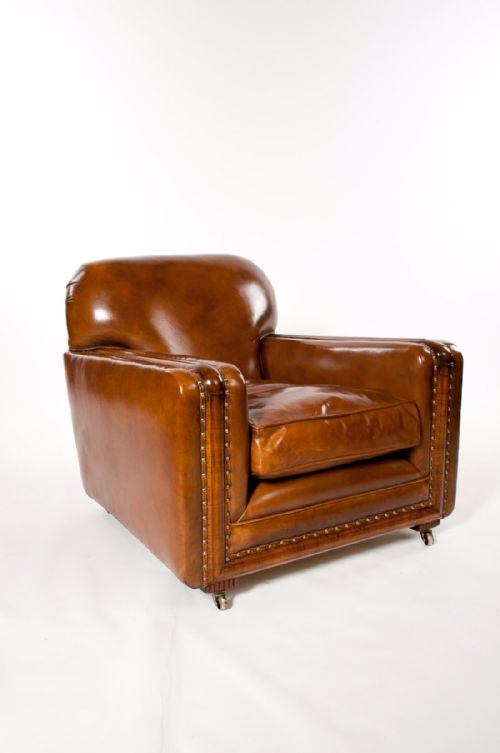 fig 8. A Quality Pair of Leather Art Deco Armchairs