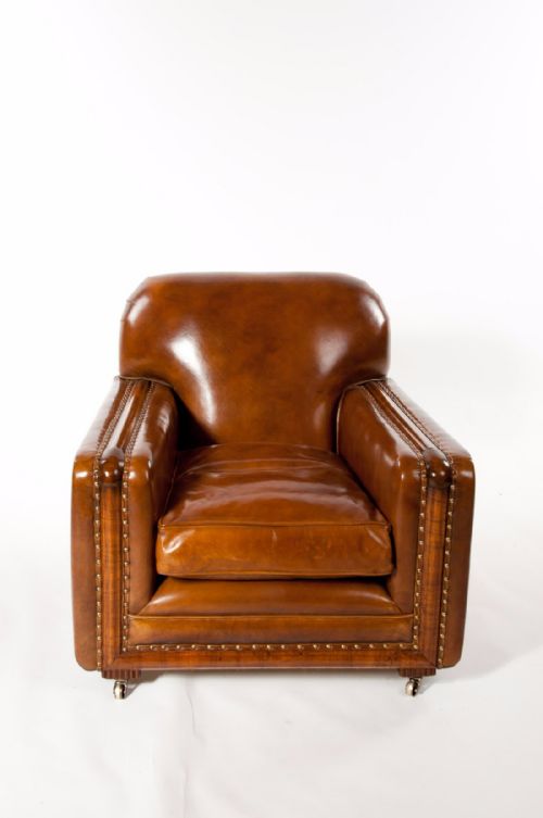 fig 10. A Quality Pair of Leather Art Deco Armchairs