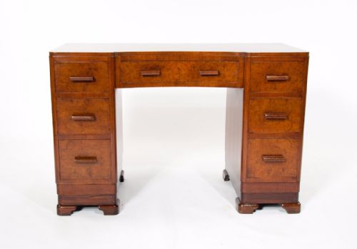 fig 5. Quality Shaped Art Deco Burr Walnut Desk