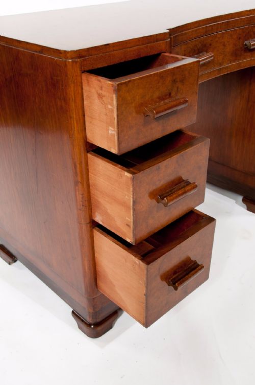 fig 6. Quality Shaped Art Deco Burr Walnut Desk