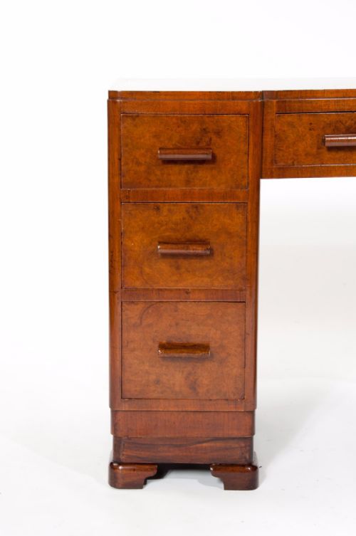 fig 7. Quality Shaped Art Deco Burr Walnut Desk