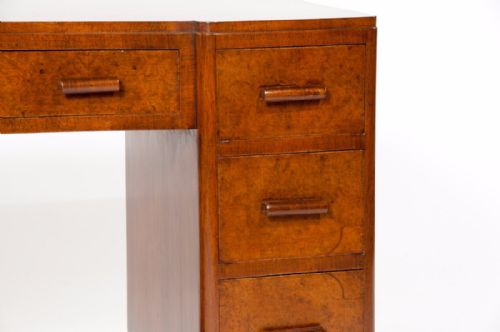 fig 9. Quality Shaped Art Deco Burr Walnut Desk