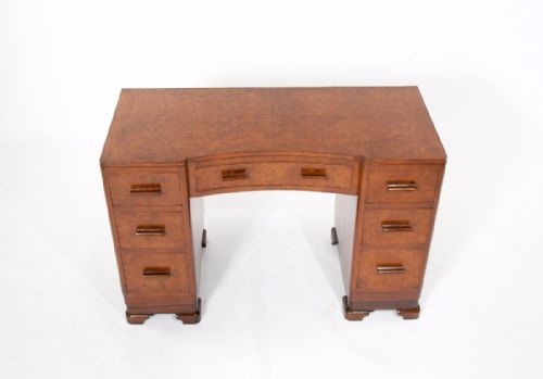fig 11. Quality Shaped Art Deco Burr Walnut Desk