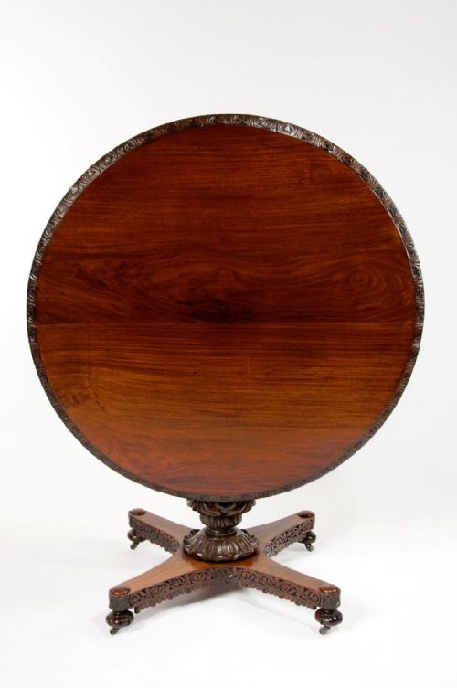 19th C Anglo Indian Rosewood Carved Table