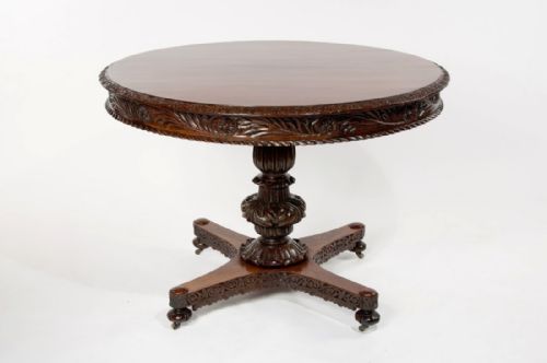 fig 3. 19th C Anglo Indian Rosewood Carved Table