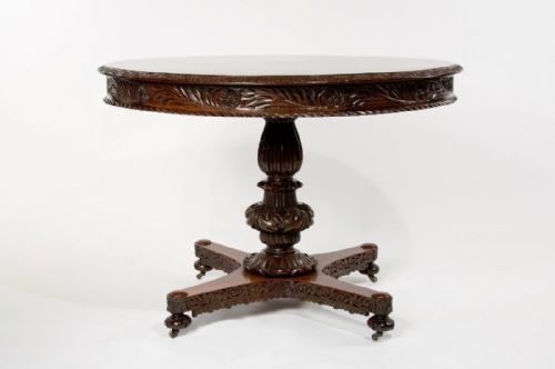 fig 4. 19th C Anglo Indian Rosewood Carved Table