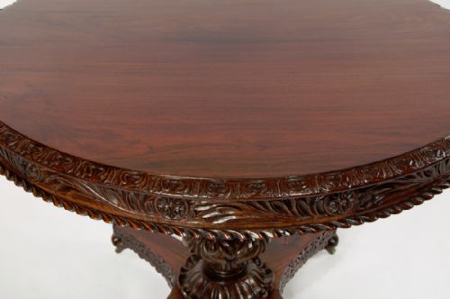 fig 8. 19th C Anglo Indian Rosewood Carved Table