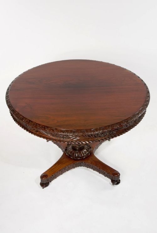 fig 9. 19th C Anglo Indian Rosewood Carved Table