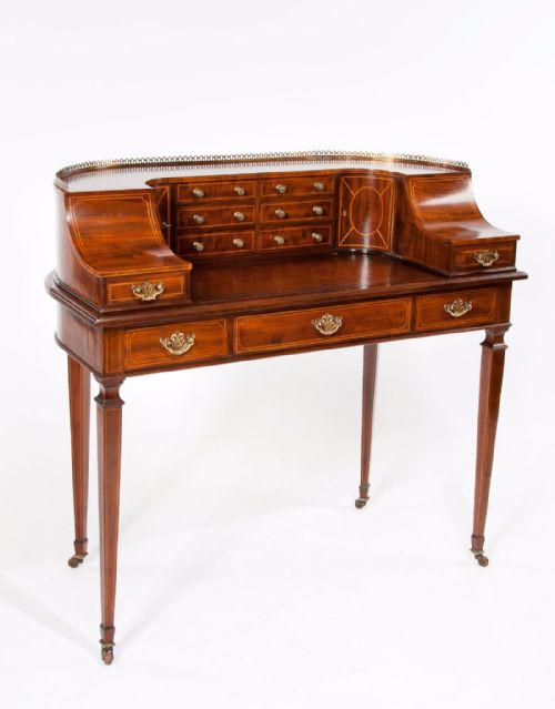 Fine 19th Century Mahogany Inlaid Carlton House Desk