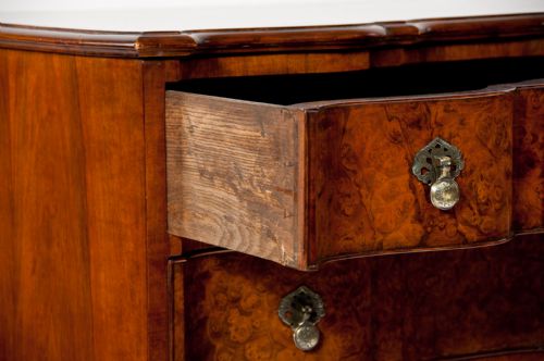 fig 5. Fine Burr Walnut Shaped Front Chest Of Drawers