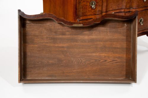 fig 7. Fine Burr Walnut Shaped Front Chest Of Drawers