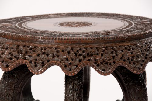 fig 3. An Impressive 19th C Anglo Indian Carved Revolving Occasional Table