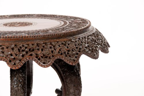 fig 5. An Impressive 19th C Anglo Indian Carved Revolving Occasional Table