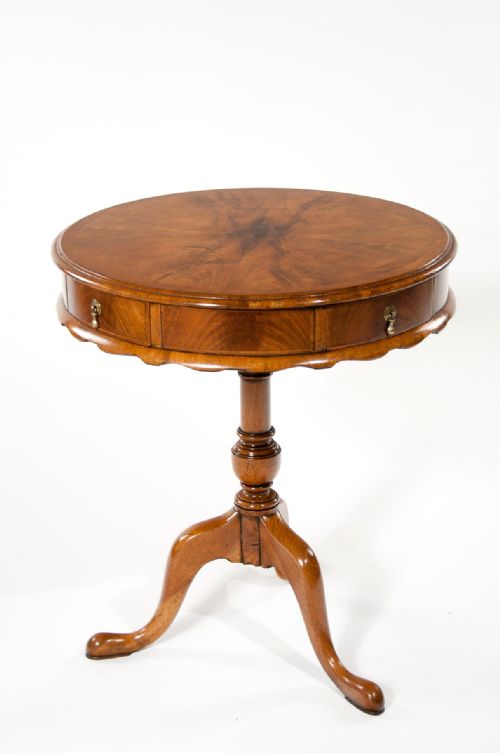 fig 1. Quality Antique Revolving Walnut Drum Table