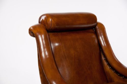 fig 6. An Attractive Antique 19th Century Walnut Leather Armchair