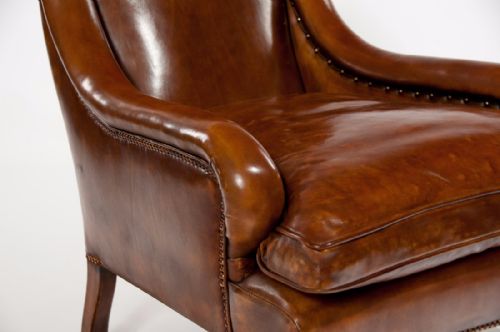 fig 7. An Attractive Antique 19th Century Walnut Leather Armchair