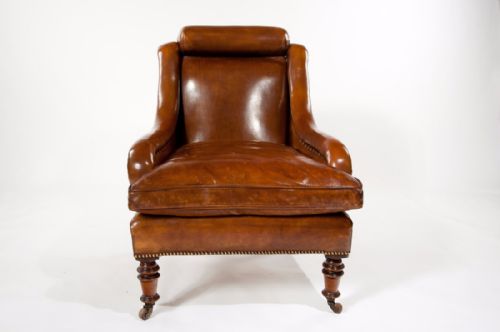 fig 8. An Attractive Antique 19th Century Walnut Leather Armchair