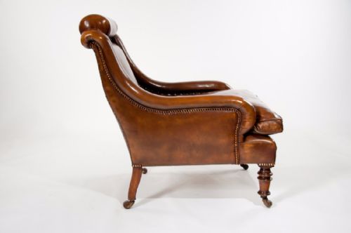 fig 10. An Attractive Antique 19th Century Walnut Leather Armchair