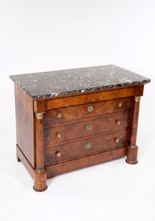 fig 1. A Fine 19Th Century Burr Walnut Empire Commode