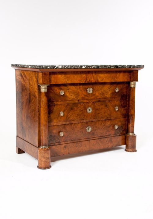 fig 3. A Fine 19Th Century Burr Walnut Empire Commode