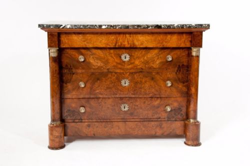 fig 9. A Fine 19Th Century Burr Walnut Empire Commode