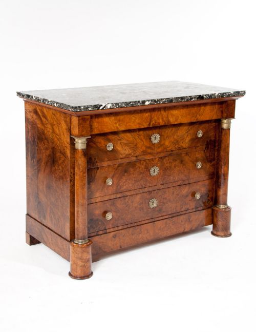 A Fine 19th Century Burr Walnut Empire Commode