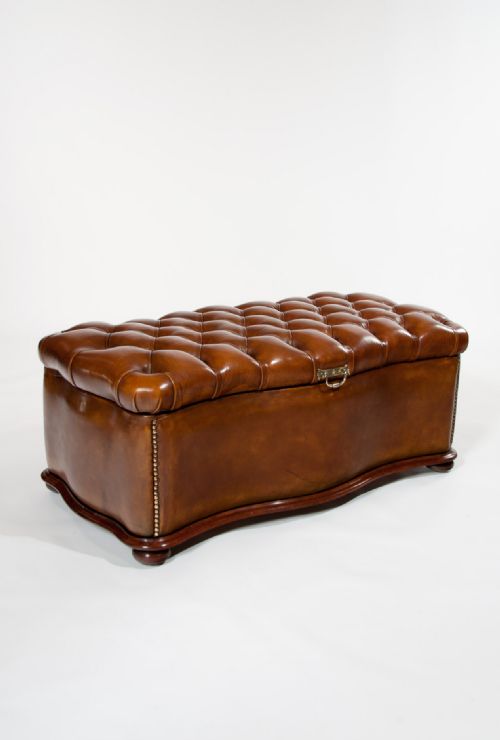 fig 2. Excellent 19th Century Shaped Leather Ottoman