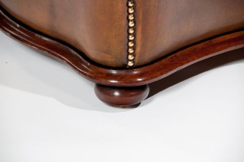 fig 3. Excellent 19th Century Shaped Leather Ottoman