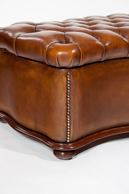 fig 4. Excellent 19th Century Shaped Leather Ottoman