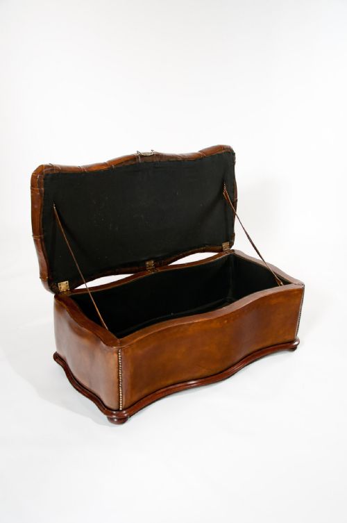 fig 5. Excellent 19th Century Shaped Leather Ottoman